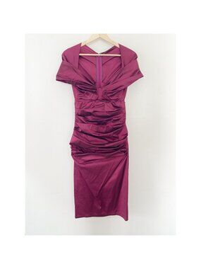 Talbot Runhof Cocktail Dress Purple Metallic